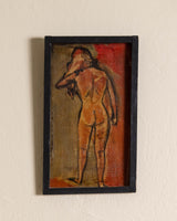 Mid Century Nude Sketch Oil Painting, 1950's - Lone Fox