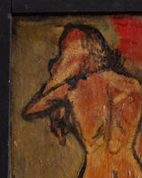 Mid Century Nude Sketch Oil Painting, 1950's - Lone Fox