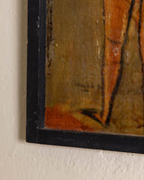 Mid Century Nude Sketch Oil Painting, 1950's - Lone Fox