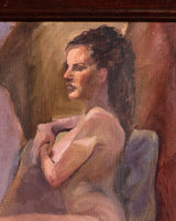 Mid Century Nude Woman Oil Painting - Lone Fox