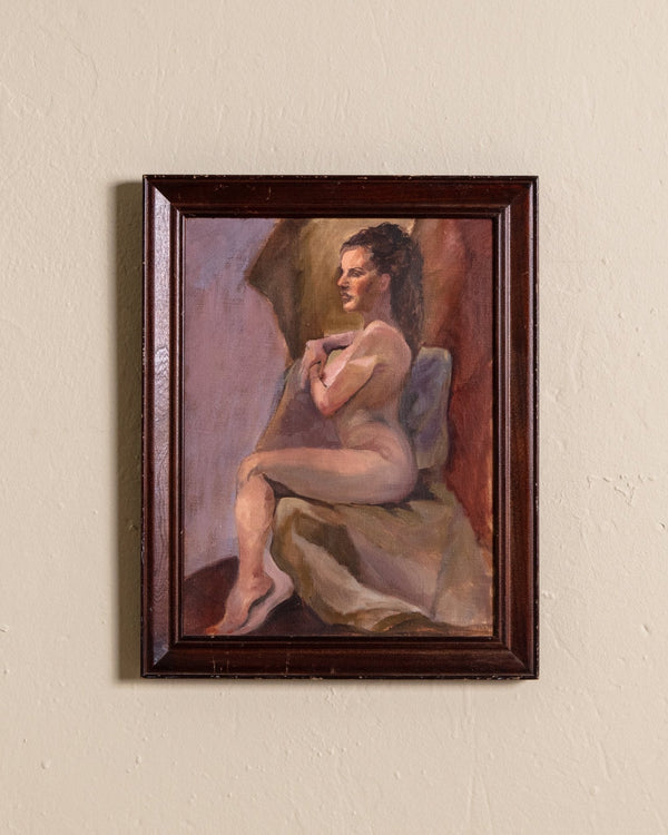 Mid Century Nude Woman Oil Painting - Lone Fox