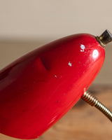 Mid Century Red Enamel Table Lamp, Italy, 1950's - Lone Fox