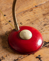 Mid Century Red Enamel Table Lamp, Italy, 1950's - Lone Fox