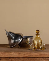 Mid Century Silver French Pear Cellar w/ Carafe + 5 Tasting Glasses - Lone Fox