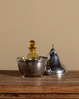 Mid Century Silver French Pear Cellar w/ Carafe + 5 Tasting Glasses - Lone Fox