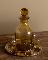 Mid Century Silver French Pear Cellar w/ Carafe + 5 Tasting Glasses - Lone Fox