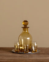 Mid Century Silver French Pear Cellar w/ Carafe + 5 Tasting Glasses - Lone Fox