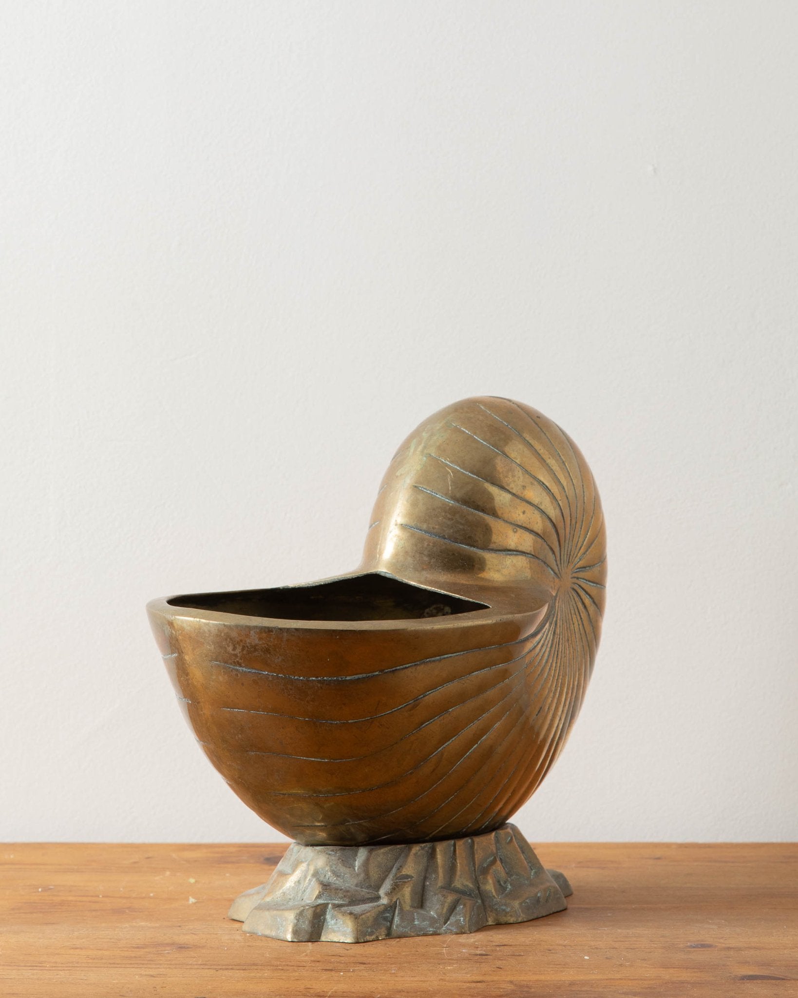 Mid Century Solid Brass Shell Pot - Lone Fox