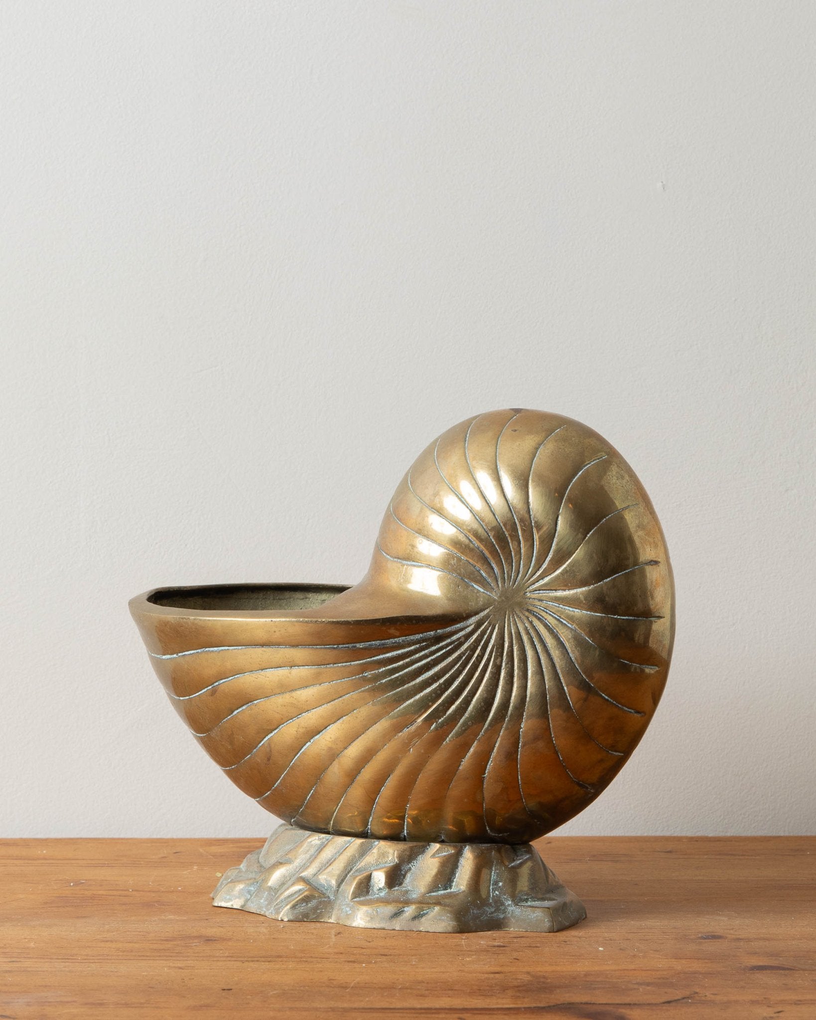 Mid Century Solid Brass Shell Pot - Lone Fox