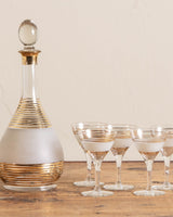 Mid Century Striped Glass Cocktail Set (6 pcs) - Lone Fox