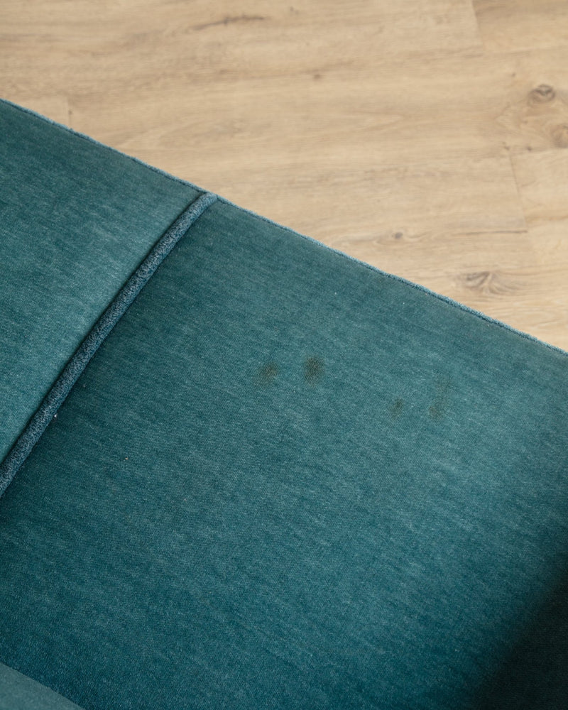 Mid Century Teal Mohair Sofa w/ Rope Trim, Denmark, 1960's - Lone Fox