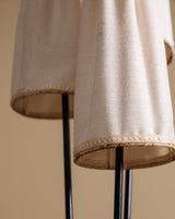 Mid Century Tripod Floor Lamp w/ Fabric Shades, Sweden, 1950's - Lone Fox