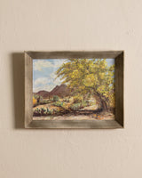 Midcentury Desert Landscape Oil Painting by Miller - Lone Fox