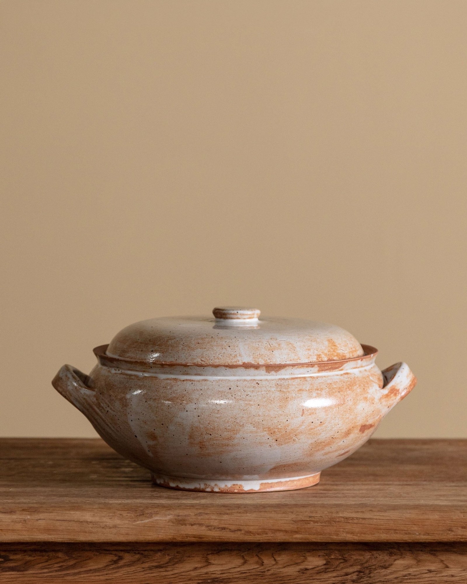 Milky Glazed Stoneware Lidded Tureen, France, 1970s – Lone Fox