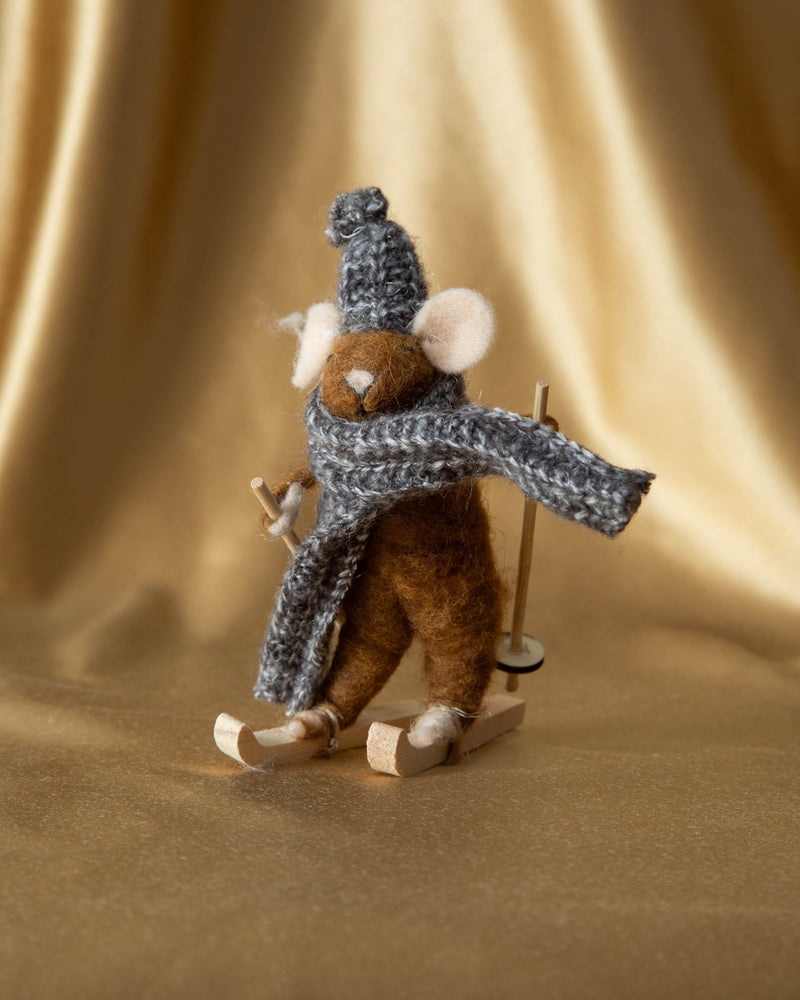 Mini Wool Felt Skiing Mouses - Lone Fox