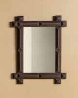 Tramp Art Cross-Corner Mirror with Gold Detail, 25 1/4" - Lone Fox