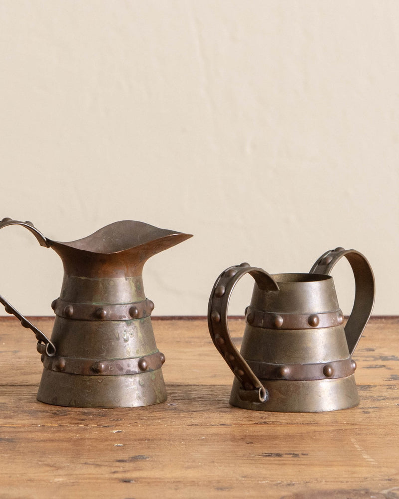 Mission Style Copper + Brass Cream and Sugar Set, Mexico - Lone Fox
