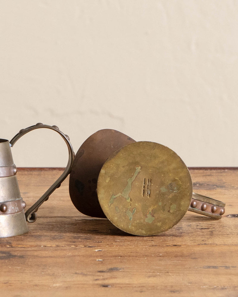 Mission Style Copper + Brass Cream and Sugar Set, Mexico - Lone Fox