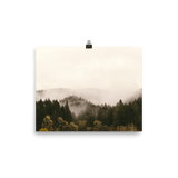 "Mist over dark green woods" Art Print - Lone Fox