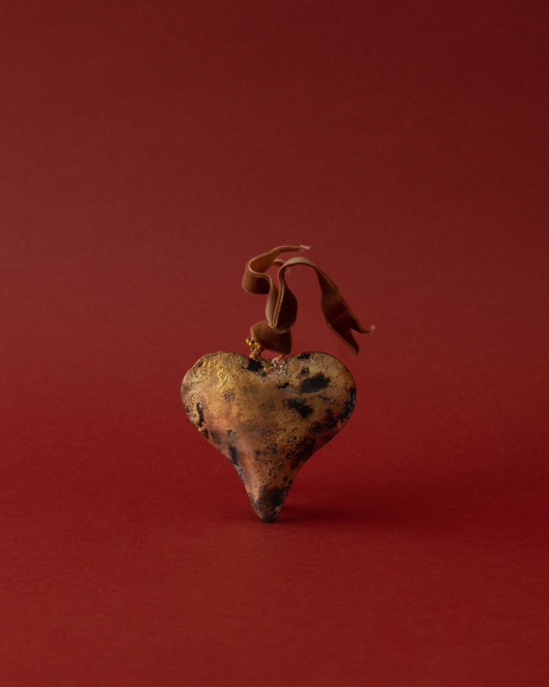 Mixed Metal Heart Shaped Bell Ornaments - Lone Fox