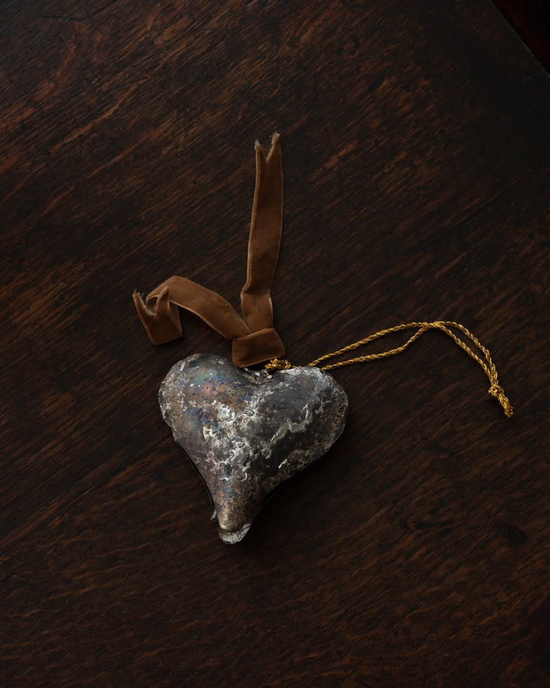 Mixed Metal Heart Shaped Bell Ornaments - Lone Fox
