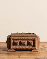 Mixed Wood Tramp Art Box - Lone Fox