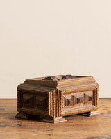 Mixed Wood Tramp Art Box - Lone Fox