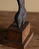 Modernist Bronze Figural Sculpture on Oak Base, 1960's - Lone Fox