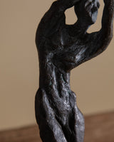 Modernist Bronze Figure Study on Wood Plinth, 1960's - Lone Fox