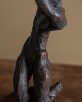 Modernist Bronze Figure Study on Wood Plinth, 1960's - Lone Fox