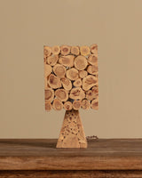 Modernist Pine Slice Table Lamp, Sweden, 1970s - Lone Fox
