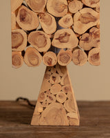 Modernist Pine Slice Table Lamp, Sweden, 1970s - Lone Fox