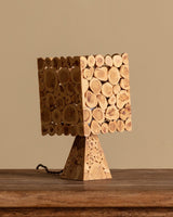Modernist Pine Slice Table Lamp, Sweden, 1970s - Lone Fox