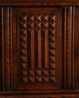 Monumental Carved Oak Paneled Sideboard Manner of Charles Dudouyt, France, 1940's - Lone Fox