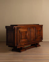 Monumental Carved Oak Paneled Sideboard Manner of Charles Dudouyt, France, 1940's - Lone Fox