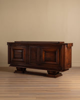 Monumental Carved Oak Paneled Sideboard Manner of Charles Dudouyt, France, 1940's - Lone Fox