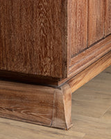 Monumental Cerused Oak Two Door Armoire w/ Mirror, Manner of Jaques Adnet, France, 1940's - Lone Fox