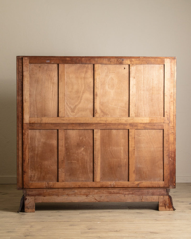 Monumental Cerused Oak Two Door Armoire w/ Mirror, Manner of Jaques Adnet, France, 1940's - Lone Fox
