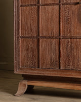 Monumental Cerused Oak Two Door Armoire w/ Mirror, Manner of Jaques Adnet, France, 1940's - Lone Fox