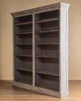Monumental French Painted Library Bookcase w/ Carved Cornice 1 - Lone Fox