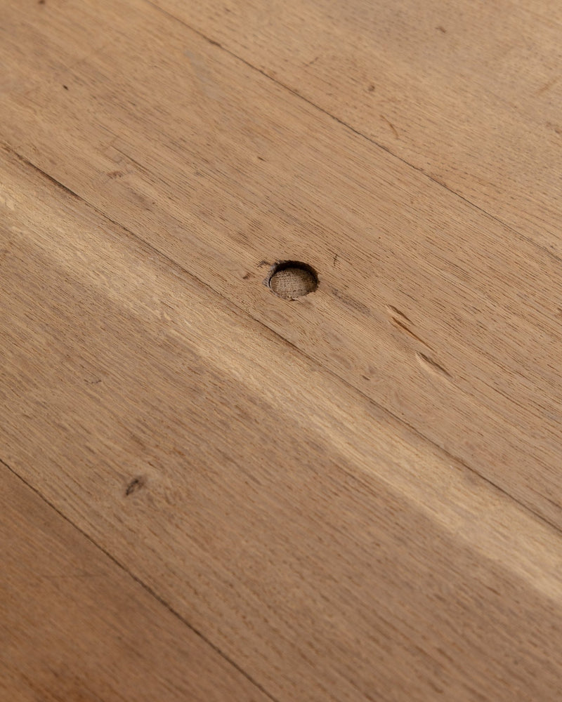 Monumental Raw Oak Brutalist Mortis & Tenon Dining Table, Europe, 1950's - Lone Fox