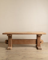 Monumental Raw Oak Brutalist Mortis & Tenon Dining Table, Europe, 1950's - Lone Fox