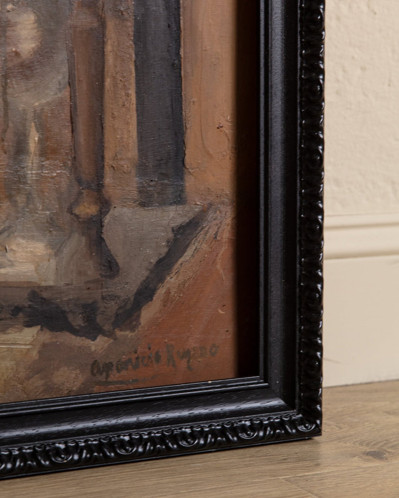 Monumental Still Life Oil on Board by Ricardo Aparicio Reyero, France, 1910 - Lone Fox