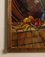 Monumental Still Life with Fruits and Flowers by Georges Wesche, Belgium, 1960's - Lone Fox