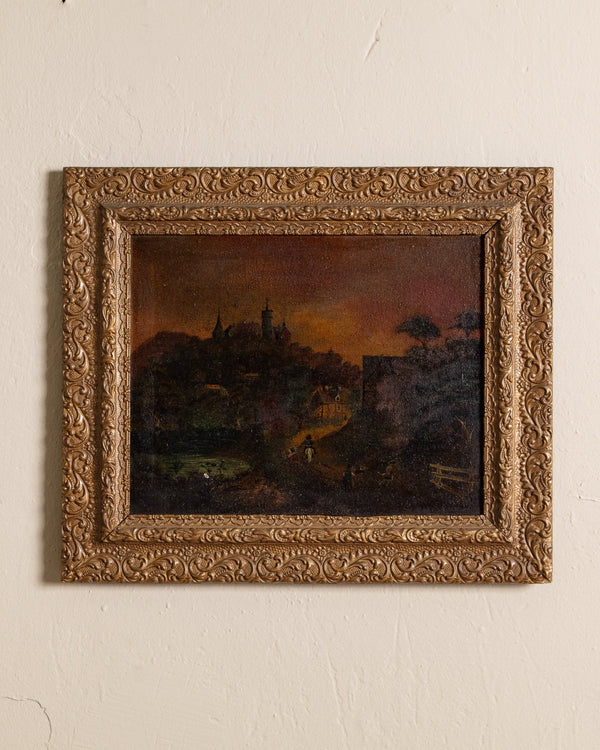 Moody Dutch Scenery Oil Painting, Netherlands, 19th Century - Lone Fox