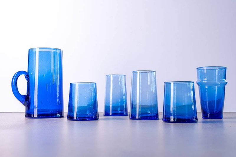Moroccan Beldi Glassware - Blue – Lone Fox
