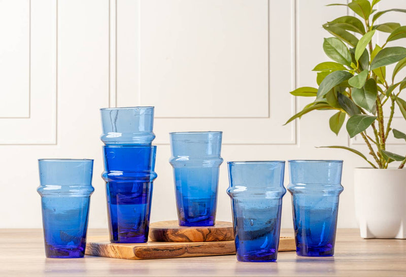 Moroccan Beldi Glassware - Blue – Lone Fox