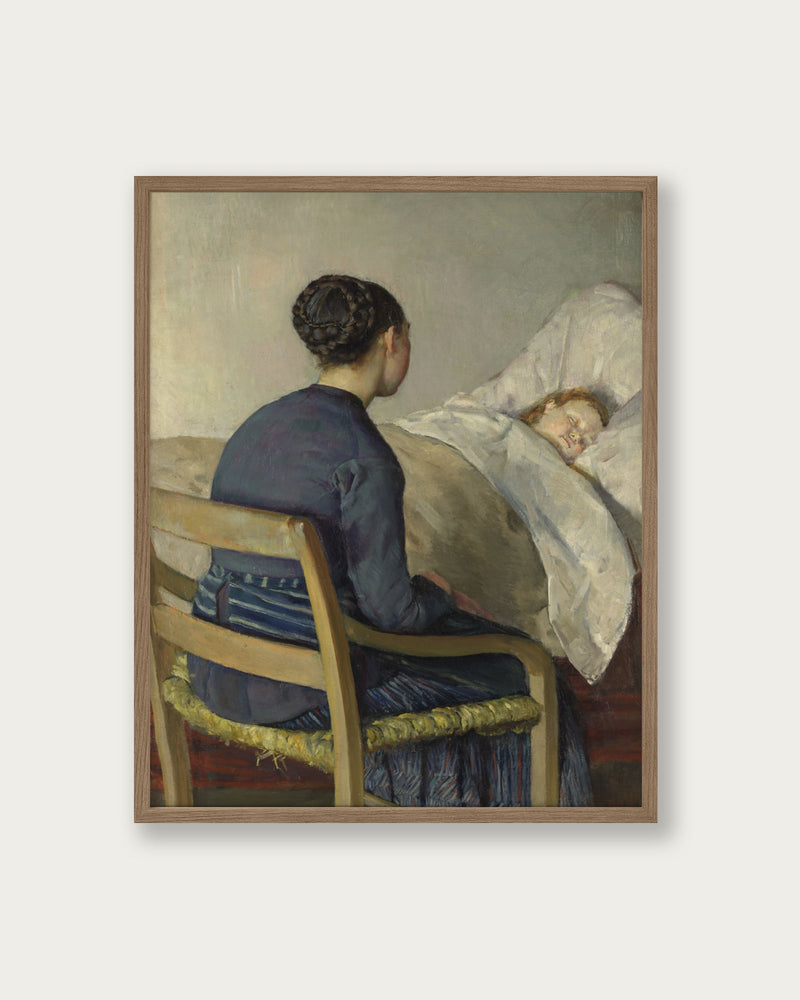 "Mother at her Child’s Bed" Art Print - Lone Fox