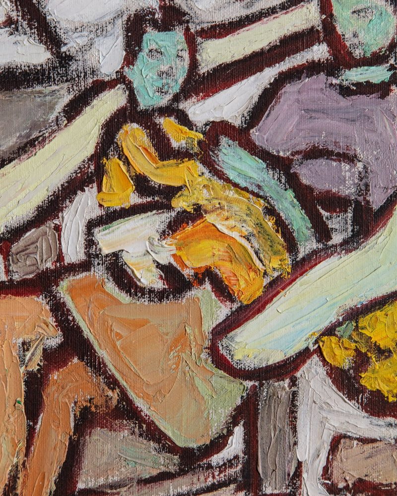 Mother & Child Impressionist Impasto on Beveled Canvas - Lone Fox