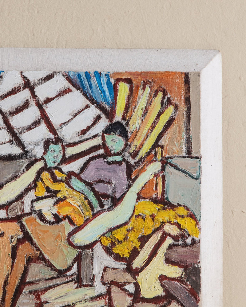 Mother & Child Impressionist Impasto on Beveled Canvas - Lone Fox